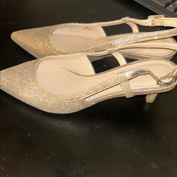 Pelle moda Deena 2 Low Heel Slingback gold size 5 - Picture 4 of 8
